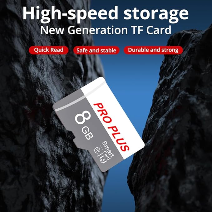 2 Pack TF Card 8GB with Adapter, High Speed Memory Card, UHS-I C10 A1 Memory TF Card for Tablet/Mobile Phone/Camera/Car Audio/Game Console (TF183 White Gray 8GB)