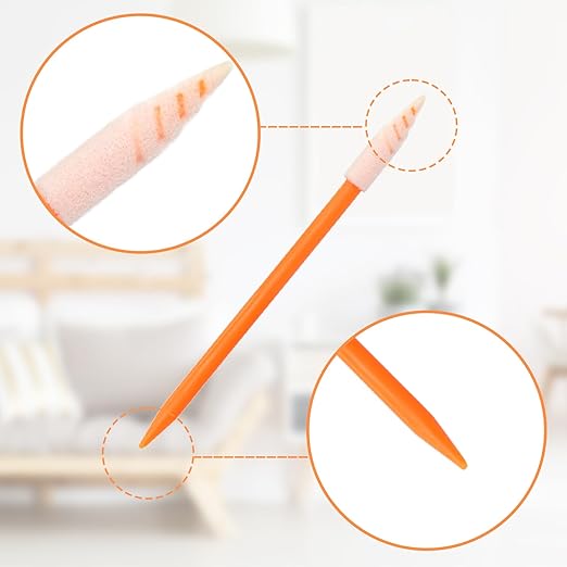 Wellgler's Cleaning Swab Kit,Multi-Purpose Foam Cleaning Swabs,for Printers, Inkjets, Cameras, Automotive, Optics, Sensors, Guns,Arts and Crafts, Automotive Detailing(orange100pcs)