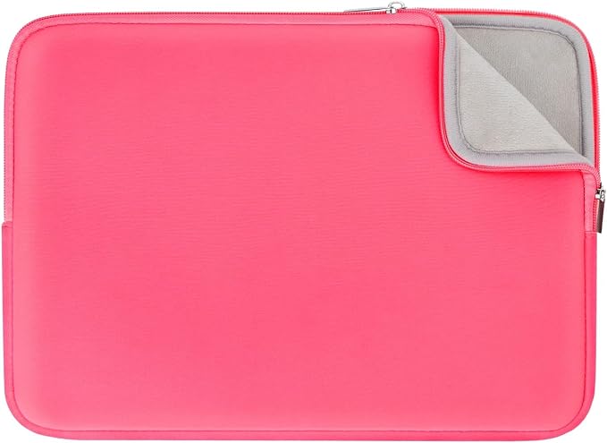 RAINYEAR 13 Inch Laptop Sleeve Compatible with 13.3" MacBook Air/Pro M1 M2 M3 M4 A3240 A3113 A2681 A2337 A1932 A2179 A2338 A1706 A1708 Carrying Protective Cover Soft Case(Bright Pink,Upgraded Version)