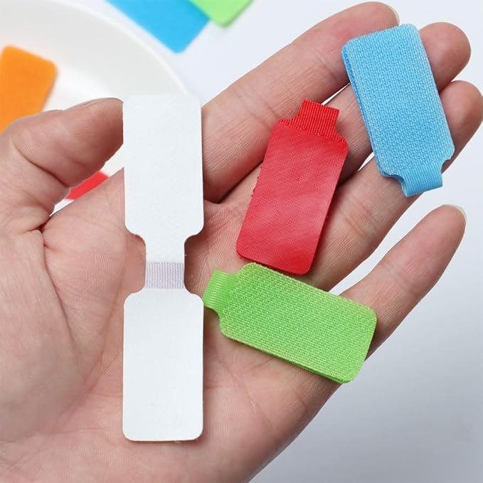 24 Pcs Multi-Color Cable Labels Write On Cord Labels Rectangle Cable Tags Wire Labels Cable Management and Identification Hook and Loop Wire Tags Wire Tags for Electronics and Computers 8 Colors