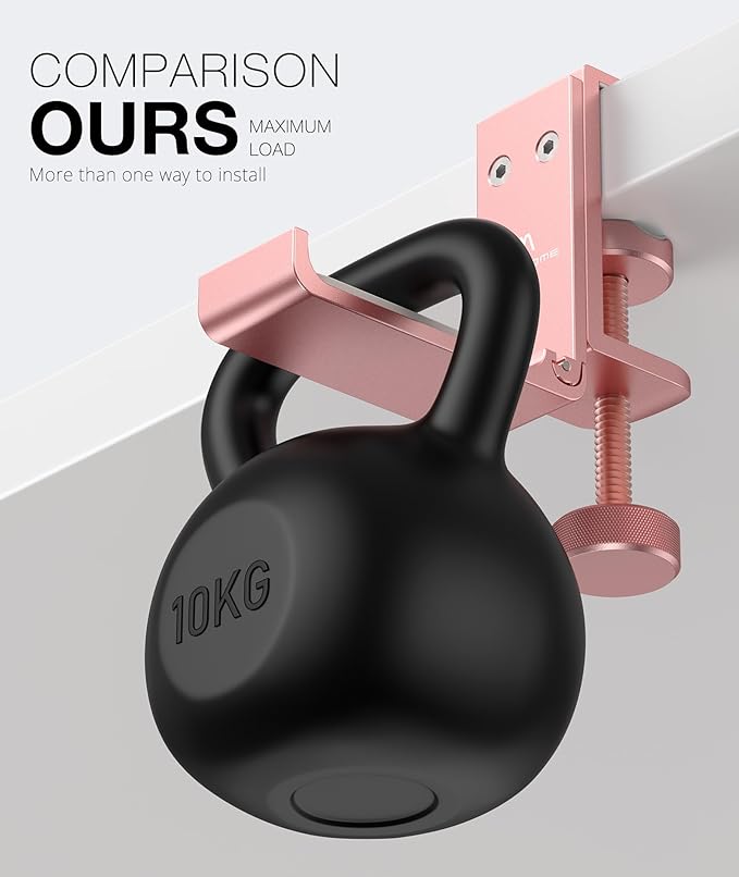 Foldable Headphone Stand and Hook – Aluminum Headset Holder Clamp Mount Under Desk, Universal Fit for Gaming Headphones, Space-Saving Hanger Organizer
