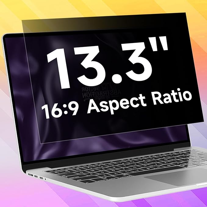 13.3 Inch 1920x1080P (16:9) Laptop Privacy Screen Filter, Anti Blue Light Glare & Anti Scratch Computer Privacy Shield, Not for 13" with 16:10 Aspect Ratio Laptop
