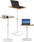 Mobile Standing Desk Height Adjustable Floor Laptop Stand, Computer Cart Workstation, Projector Stand, Teacher Podium for Home, Office, Classroom