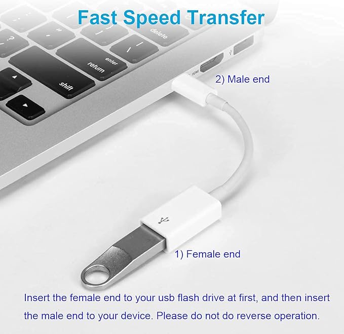 FLEAVER USB C to USB Adapter [2 Pack],Type-C OTG Cable Type C Male to USB A Female Adapter Compatible with Pro/Air 2019 2018 2017,S20 S20+ Ultra Note 10 S9 S8 (White)