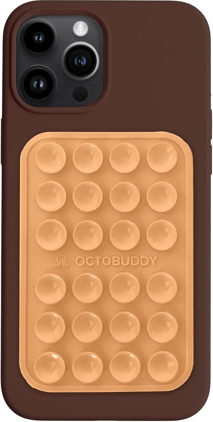 Classic MAX - Silicone Suction Phone Case Adhesive Mount - Hands-Free, Strong Grip Holder for Selfies and Videos - iPhone and Android Compatible - 2.6″ x 3.9″, Buttercream