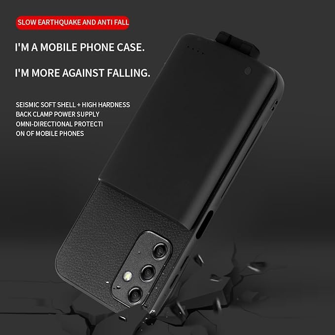 Fey Battery Case for Galaxy A34, Extended Charging Cases for Samsung Galaxy A34 5000mAh Rechargeable External Backup Power Bank Charger Cover, Black