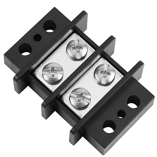 GLOSO TBE Double Row Stainless Terminal Blocks, Marine Grade, 4-14 AWG Cu, 75A/600V - 1 Pack, 2 Poles
