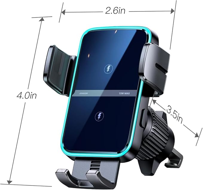 JOYROOM Wireless Car Charger Mount【Dual Coil】 Car Phone Holder Charger with Auto Smart Clamping Alignment for iPhone 16 Pro Max 15 14 13 12 11 Pro Max, Samsung Flip, Galaxy S24/S24/S22/21Ultra