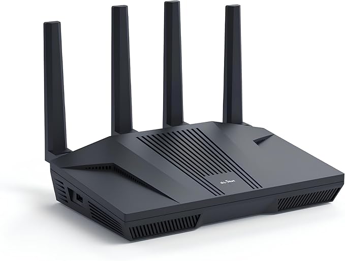 GL.iNet GL-MT6000(Flint 2) WiFi 6 Router with Wide Coverage, High-Speed Gaming Router, 2 x 2.5G Multi-Gig Ports+4 x 1G Ethernet Ports, Mass Device Connectivity, Rapid OpenVpn & WireGuard, 802.11ax