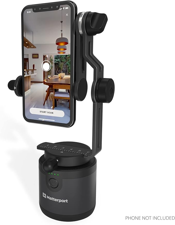 Matterport Axis Gimbal Stabilizer - Motorized Rotating Mount for Professional 3D Virtual Tour 360 Photo Scans with Portable and Foldable Tripod