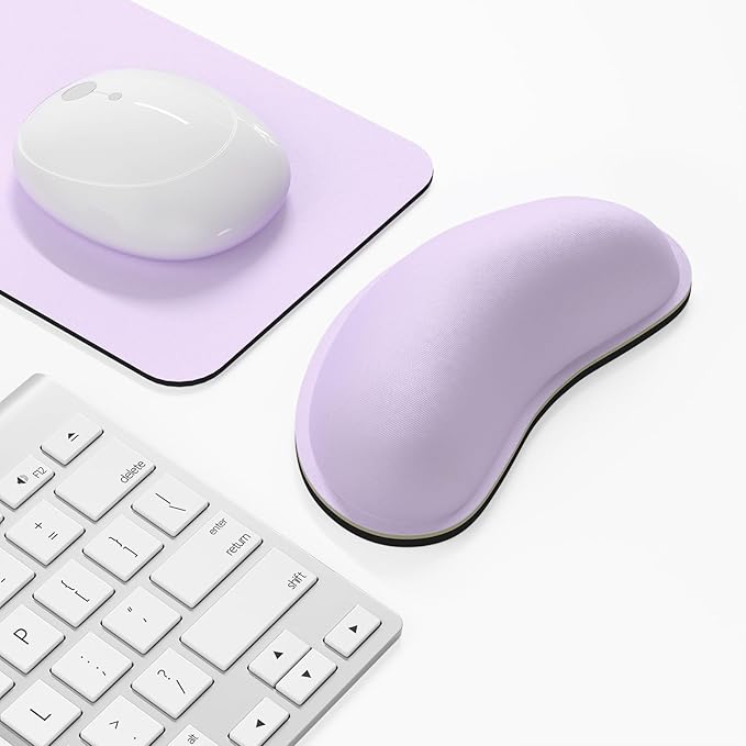 Dapesuom Mouse Wrist Rest, Ergonomic Memory Foam Mouse Wrist for Computer Desk Mats Support, Hand Rest Pad Cushion for Gaming, Office, Laptop, Men, Women, Pain Relief & Easy Typing, Vanilla Purple