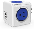 USB Wall Plug, Allocacoc PowerCube |Original|, 4 Outlets and 2 USB Ports, Cell Phone Charger, Power Adapter, Surge Protection, Compact for Travel, Home and Office, Space Saving, ETL Certified