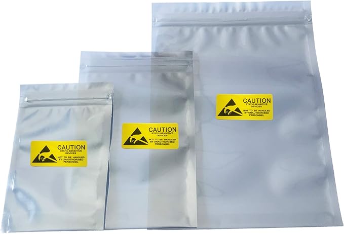 Premium ESD Shielding Bags, 120pcs Mixed Sizes Anti Static Resealable Bags for 3.5 & 2.5 Devices