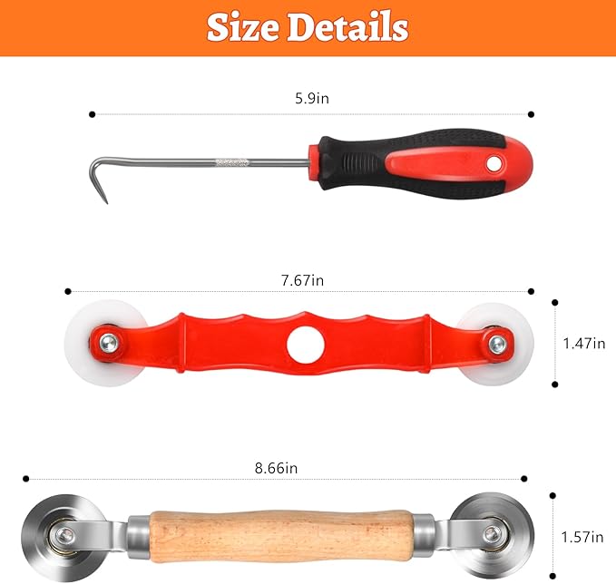 Screen Repair Tool,Window Roller,Spline Installer,3 in 1 Window Installation Tool,Screen Mouse Spline Roller for Installing & Replacing Window Patio Sliding Door(3 in 1)