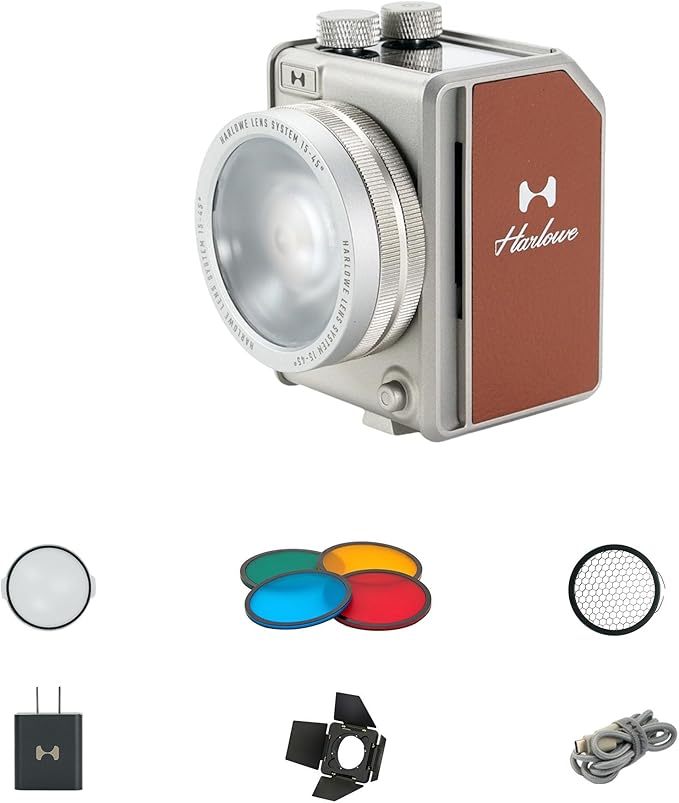 Harlowe Portable Mini LED Photography Lighting Standard Kit, 20W Travel Studio Light for Photoshooting and Video Recording, Bi-Color 2700K-6500K CRI/TLCI 96+ on Camera Light