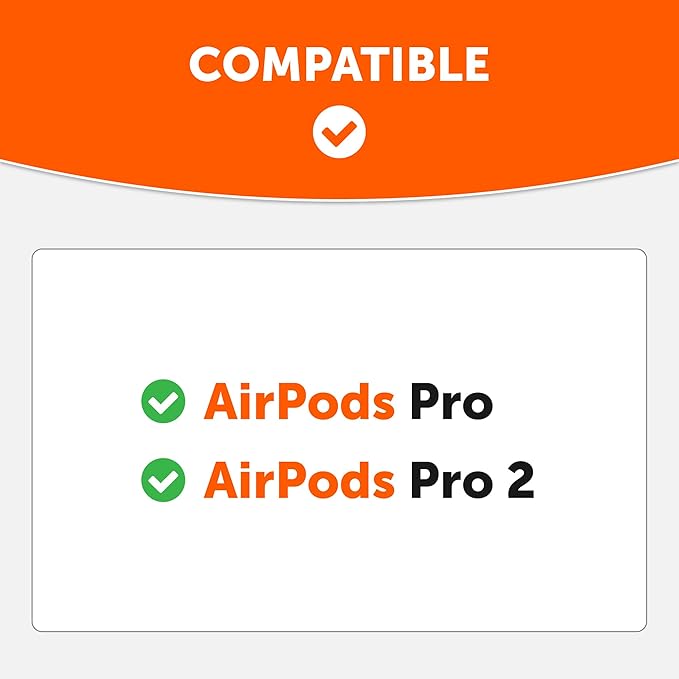 WC TipZ - Upgraded Memory Foam Ear Tips for Airpods Pro Made by Wicked Cushions | Improved Comfort, Tighter Seal, Better Foam Rebound Time | Fits Perfectly in Charging Case | Wicked Orange