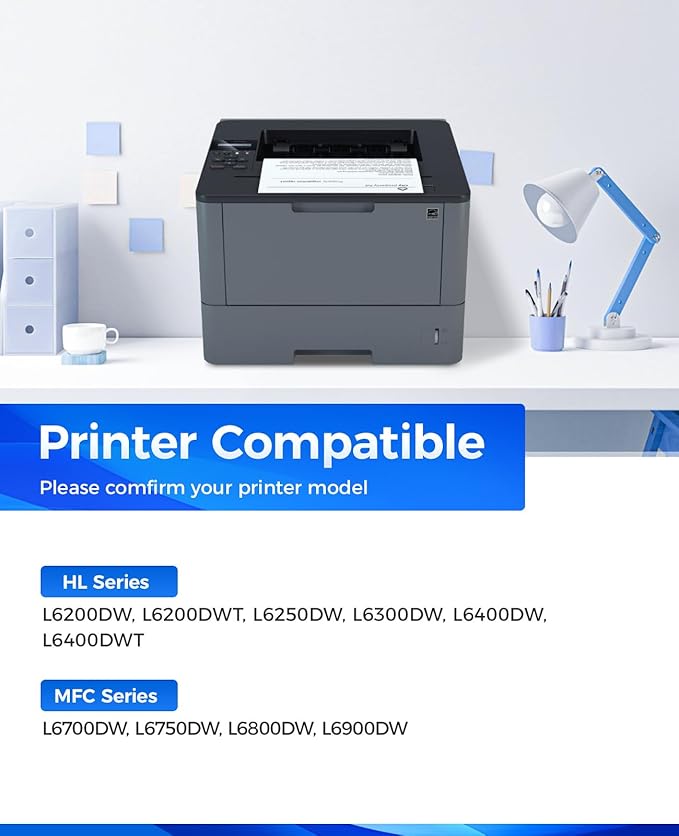 TN880 Black Toner Cartridge 2-Pack High Yield Compatible for Brother TN-880 TN850 TN820 TN890 HL-L6200DW L6200DWT L5200DW L5100DN L6400DW MFC-L5800DW L5700DW L6700DW L6800DW DCP-L5600DN Printer Ink