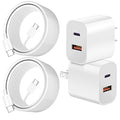 Dual Port A/C Charger for iPhone 16 15,Double A/C iPhone 16 15 Charger Fast Charging Block,2Pack Quick USB C Chargers Fasr Charging 6FT Type C Cable foriPhone 16/16 Pro Max/16e/15 Plus/15 Pro,iPad Pro