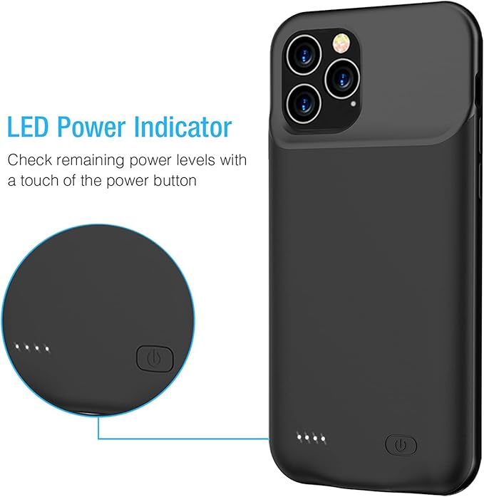 Battery Case for iPhone 11 Pro Max, 10000mAh Ultra Thin Portable Protective Smart Charging Case Compatible with iPhone 11 Pro Max (6.5 inch) Rechargeable Extended Battery Charger (Black)