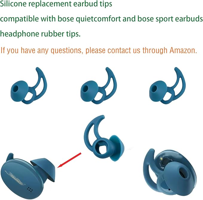 Earbud Pads Replacement Silicone Ear Bud Tips Eartips Compatible with Bose Quietcomfort and Sport Headphone Rubber Tips Earbud Covers Small 3 Pairs