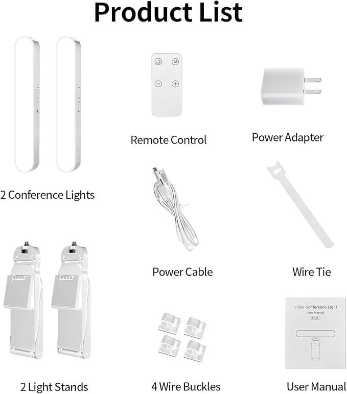 yAyusi Dual-lamp Video Conference Lighting, LED Streaming Light with Remote and Touch Control, Zoom Lighting for Computer,Webcam Laptop Monitor Ring Light for Video Calls/Zoom Meetings/Video Recording