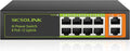 8 Ports PoE+ Ethernet Switch 2 Uplink 802.3af/at 120W Total Power 100Mbps Network Hub 20 Gbps Switch Capacity Unmanaged PoE Switch Suitable for IP Cameras Home & Office.