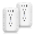 [2-Pack] Surge Protector Outlet Extender, VINTAR 6 Outlet Splitter with 3 USB Charging Ports (2 USB C),900J Multi Plug Outlet Power Strip, 3-Sided Usb Wall Charger for Home Office Dorm Room Essentials