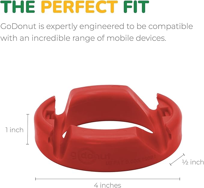 GoDonut – Phone Stand Original – Cell Phone Holder + Tablet Stand Desk Organizer – Compatible with Tablet, iPhone 16 15 14 Pro Max, Android & Most Smartphones - Red