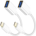 USB C Male to USB Female Adapter Cable, USB Type C to USB Adapter 2 Pack OTG Cable High Speed USB to USB C Converter Compatible with MacBook Pro/Air, iPad Pro, Samsung Notebook, Smartphone