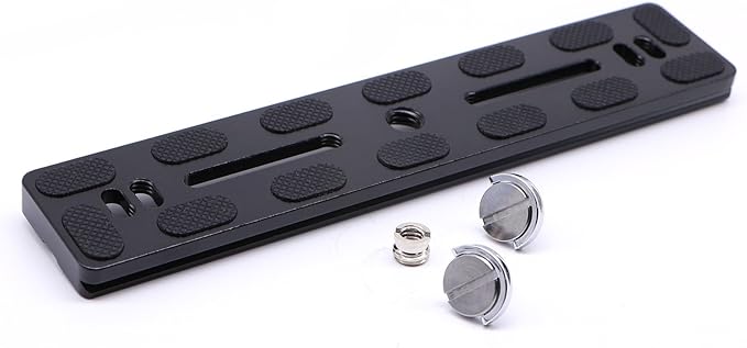PU-200 200mm Universal Lengthened Quick Release Plate Slide Rail with D-Ring Screw for Tripod Ball Head DSLR Camera, Arca-Swiss Compatible