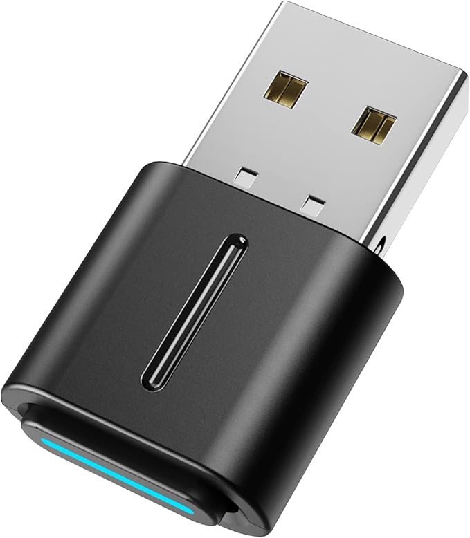 Smof USB Bluetooth Audio Adapter for PS5, PS4,Switch,Mac. Compatible Bone Conduction Headsets Wireless Audio Transmitter Dongle with aptX Low Latency Support, USB Bluetooth 5.2 Adapter