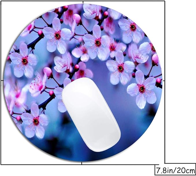 Beautiful Flowers Mouse Pad Round Non-Slip Rubber Mousepad Laptop Office Computer Decor Cute Desk Accessories Customized Design Mouse Pad