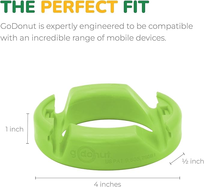 GoDonut – Phone Stand Original – Cell Phone Holder + Tablet Stand Desk Organizer – Compatible with Tablet, iPhone 16 15 14 Pro Max, Android & Most Smartphones - Lime Green