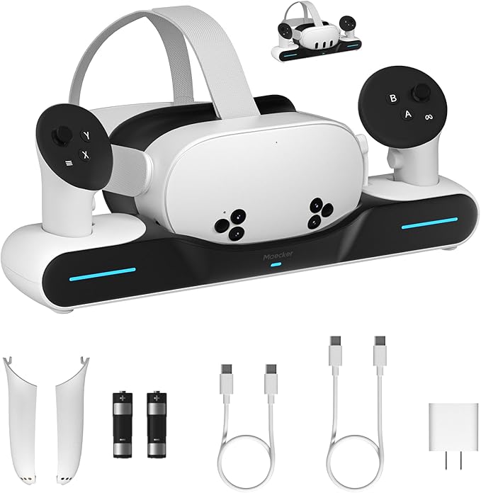 Charging Dock for Meta Quest 3/3S Charging Station Magnetic Charger for Meta Quest 3/3S Accessories Charging Stand