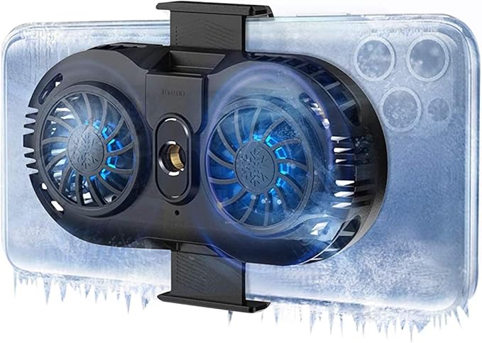 Neveika Phone Cooler, Cellphone Radiator with Dual Semi-Conductor Cooling Chip, Mobile Phones with a Width of 6 to 8 cm for Tiktok Live Streaming, Outdoor Vlog, Mobile Gaming.