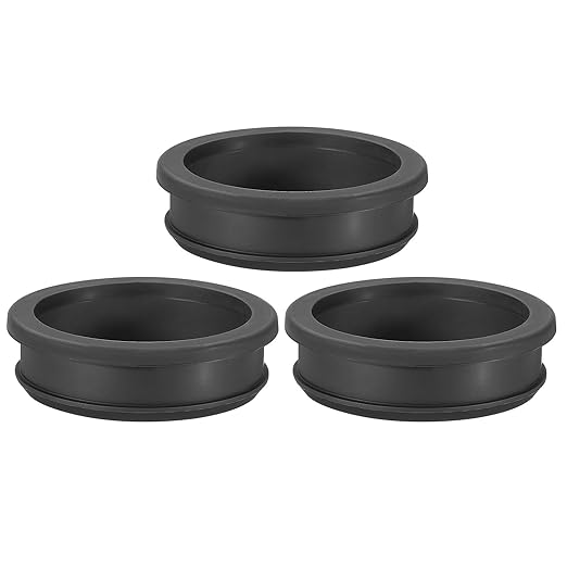 PATIKIL 56.6mm / 2-1/4 Inch Drill Hole,2 Inch ID Rubber Grommets, 3Pcs Top Hat Grommet for Wiring Eyelet Ring Gasket Automotive Firewall Cable Hole Plugs Wires Protection, Black