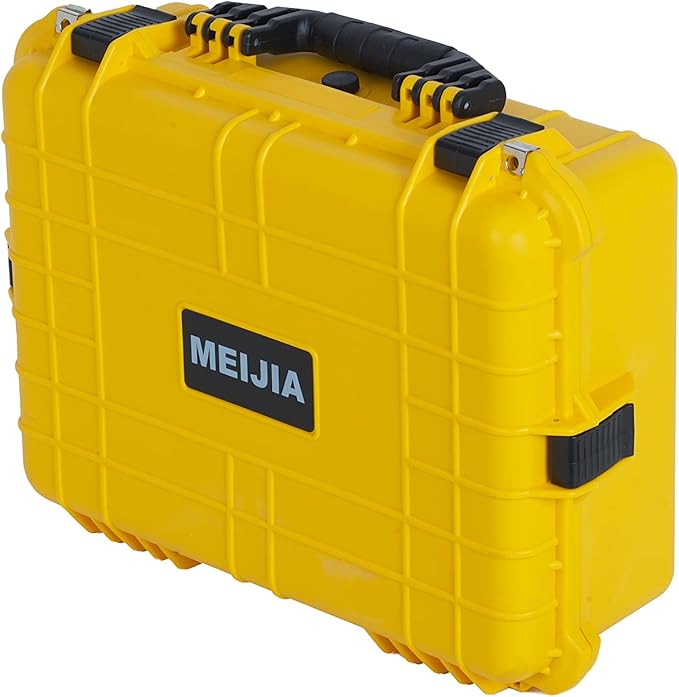 MEIJIA Portable Waterproof Protective Case,Hard Camera Case,Customized Fit Foam Inserted, Elegant Black,Fit for Camera, Equipments, Lens,Drones(Black)