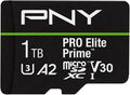 PNY 1TB PRO Elite Prime C10 U3 V30 A2 microSDXC Flash Memory Card – Ultra-Fast Speeds, Read 200MB/s, Write 150MB/s, 4K UHD, Full HD, UHS-I, for Smartphones, Drones, Action Cameras