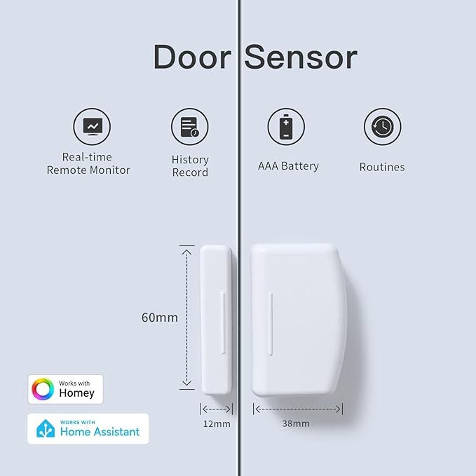 THIRDREALITY Zigbee Contact Sensor, Door and Window Monitor, Home Automation, Works with Home Assistant, SmartThings, Aeotec, Homey, Hubitat or Echo Devices with Build-in Zigbee Hub,hub Required