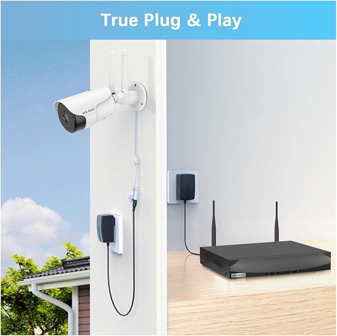 【130° Wide-Angle】 Outdoor Wireless Security Camera System, WiFi Video Surveillance Systems, Home Security Cameras DVR System