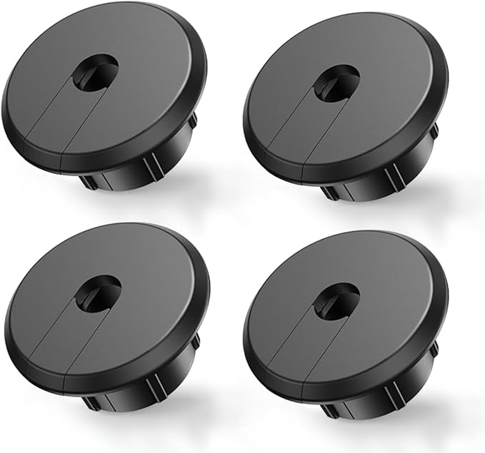 Wall Bushing Grommet for Starlink Dishy Router Ethernet Adapter Cable, Starlink Cable Routing Kit Feed-Through for 1 inch Wall Hole and Furnitures Wire Hole (Black, 4 Pack)