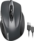 TECKNET Wireless Mouse Rechargeable, 2.4G USB-A Silent Mouse, Quiet Click, 6 Adjustable 4800 DPI, Cordless Computer Mouse, Ergonomic Mouse for Laptop, 6 Buttons Mouse for Chromebook, Ergo Grip