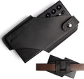 Topstache Leather Belt Phone Holster with Magnetic Closure, Case for iPhone & Samsung, Black, Large