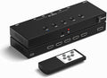 Y.D.F 8K@60Hz HDMI Switcher 5 in 1 Out Aluminum Support 4K@120Hz HDR10+ HDCP 2.3 CEC HDMI 2.1 Switch Splitter Compatible with PS5/4 Xbox X/S Nintendo Switch/OLED Roku Apple TV Fire Stick UHD TV