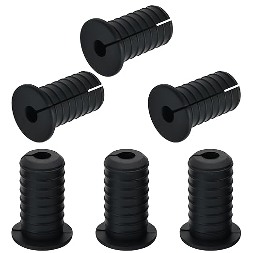 6pc Starlink Cable Grommet 3/4" Silicone Anti-Slip Wall Hole Pass Through Split Cable Bushings for TV Wire Ethernet Cord, Starlink Cable Routing Kit Accessories,38mm/1.5"Ht, Black