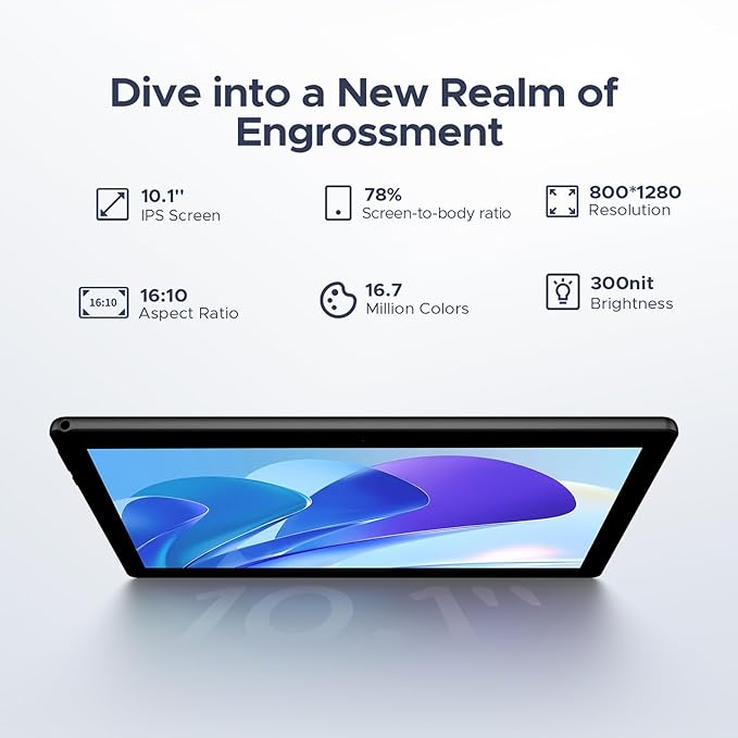 DOOGEE U10(2025) 10 inch Tablet with Keyboard, Android 15 Tablet 16GB+128GB/2TB Expand, 2.0GHz Quad Core Gaming Tablets,5060mAh,1280x800 IPS HD Touchscreen,WiFi 6,Dual Camera,BT5.0,Widevine L1,Gray