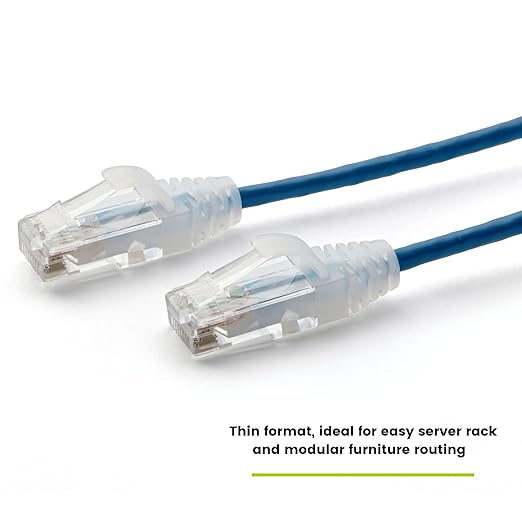 TRUECABLE Cat6 Component Rated Patch Cable, Unshielded (U/UTP), 5ft, Blue, 28AWG Solid Copper, Snagless 10G High-Speed Ethernet Cable, PoE++ 4PPoE 100W, UL Listed, RoHS-3, 1 Pack