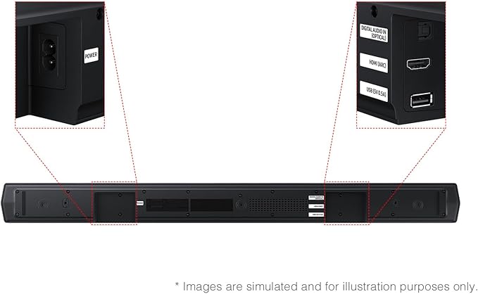 Samsung B-Series Soundbar HW-B550F 2.1 ch DTS Virtual:X Soundbar with Subwoofer (2025 Model) Voice Enhance Mode, Bass Boost, Adaptive Sound