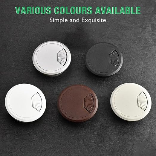2 Pcs Desk Grommet 2" / 50 mm, Desk Cord Hole Cover, Cable Grommet ABS Plastic, Desk Hole Grommet for Home & Office Pc, Detachable Adjustable Cable Cord Organizer-Black