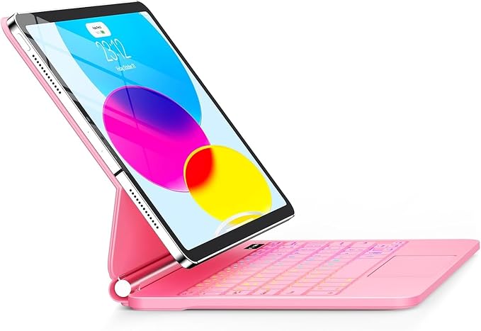 for iPad 11th (A16) & 10th Generation Case with Keyboard – Magic-Style Magnetic – Floating Cantilever Stand - Multi-Touch Trackpad Keyboard Case for iPad 11 inch 2025&10th Gen 10.9 inch (Pink)